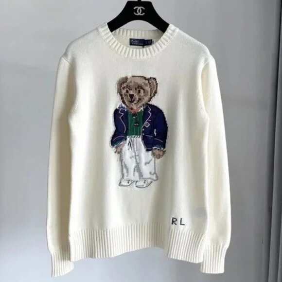 Polo Ralph Lauren Sweaters - Polo Ralph Lauren White Bear Wool Sweater